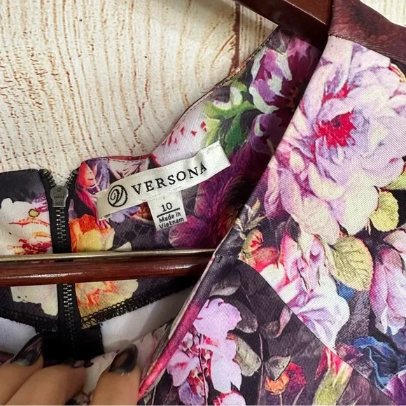 Versona Purple Floral Wildflower Dress Size 10 - Picture 4 of 4